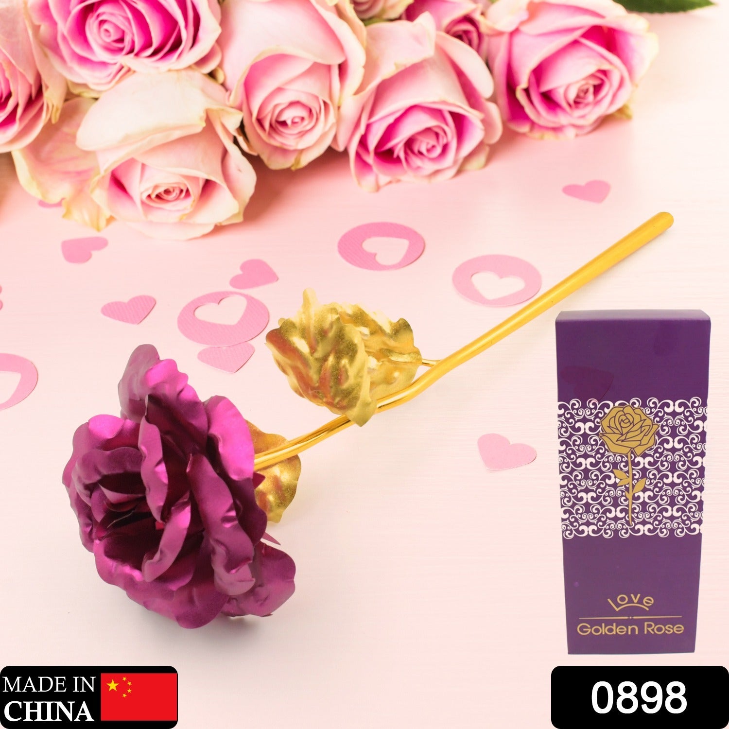 0898 Gold Rose Artificial Rose Flower With Gift Box, Plastic Flowers Best Gifts for Friend Girl Wife Women, Golden Rose Gift for Valentine's Day, Mother's Day, Anniversary, Birthday, Wedding, Gold (1 Pc) 0898 Gold Rose Artificial Rose Flower With Gift Box, Plastic Flowers Best Gifts for Friend Girl Wife Women, Golden Rose Gift for Valentine's Day, Mother's Day, Anniversary, Birthday, Wedding, Gold (1 Pc)